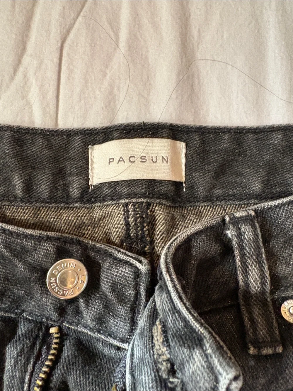 PacSun Black Wide-Leg Washed Jeans